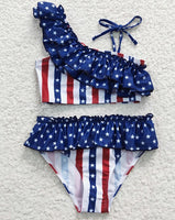 Baby Girls 2pcs 4th of July Ruffle Swimsuits
