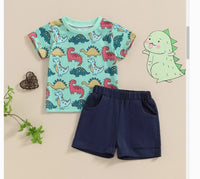 Baby Toddler Boys - Dinosaur Summer Shorts Set