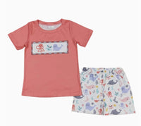 Sea Life Friends Outfit Whimsical Short Sleeve Shirt and Shorts - Kids Clothing